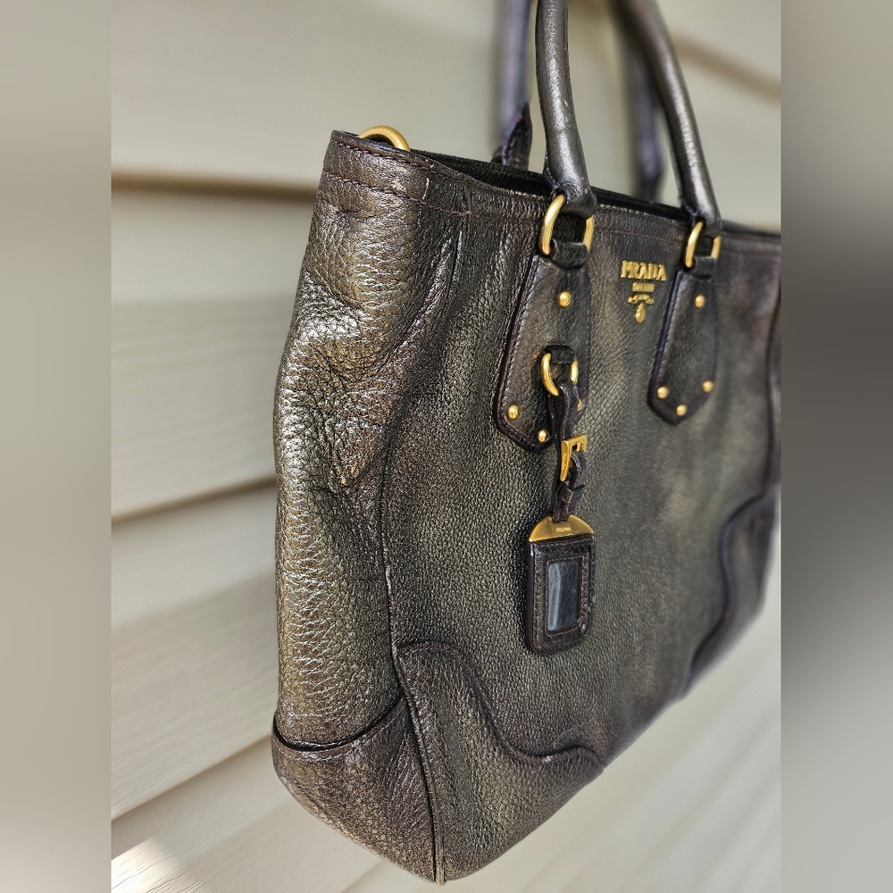 EUC Prada Metallic Gold leather Tote - Picture 8 of 17